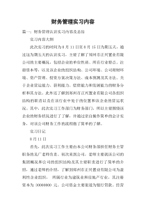 财务管理实习内容