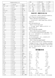 小学英语不规则动词的过去式