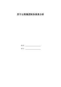 苏宁云商集团财务报表分析