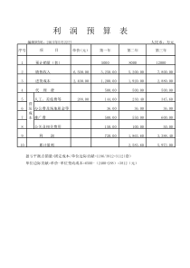 利润预测表