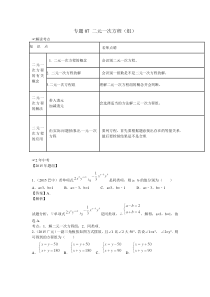 2016年中考数学复习专题3二元一次方程组