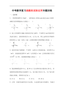 中考数学复习函数的实际应用专题训练