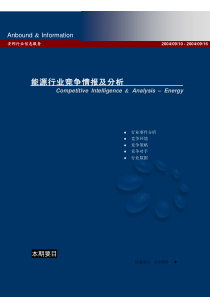 能源行业竞争情报及分析（DOC 15页）
