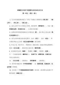 五年级下册道德与法治知识点