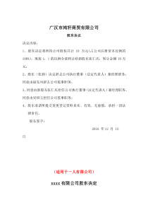 变更法人的决议(决定)