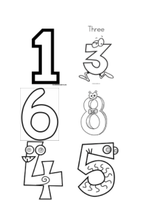 数字1-10涂色用图片