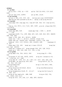 高考高频动词短语(56个动词)整理分解