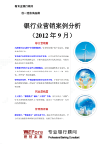 银行业营销案例分析XXXX年9月