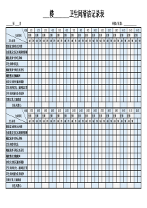 卫生间清洁记录表