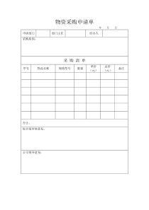 物资采购申请单