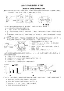 光合作用与细胞呼吸练习题