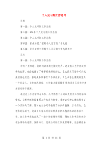 个人见习期工作总结