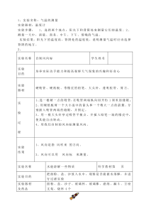 教科版四年级科学上册实验报告单