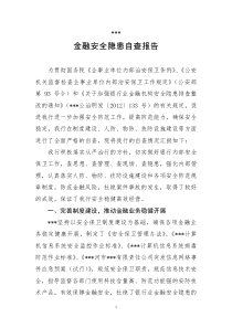 金融安全隐患自查报告