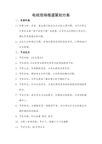 电视现场报道策划方案