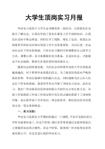 大学生顶岗实习月报