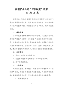 三项制度改革方案