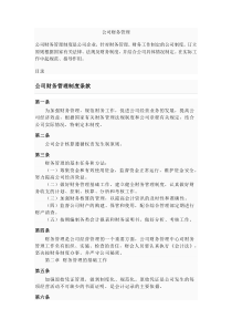 公司财务管理