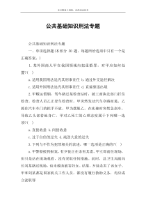 公共基础知识刑法专题