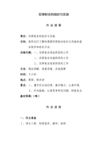 实弹射击组织与实施教案