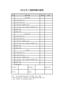 文件资料转接、移交清单