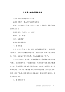 火灾重大事故的调查报告