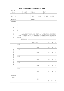 华北电力大学毕业生解除三方协议申请表