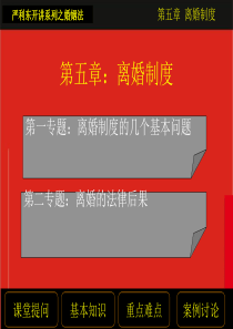严利东婚姻法课件—离婚制度专题一