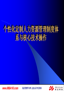 个性化定制人力资源管理制度体系与核心技术操作