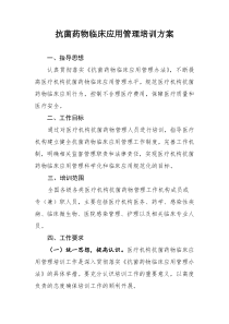 抗菌药物培训方案