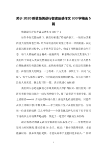 关于2020致敬最美逆行者读后感作文800字精选5篇