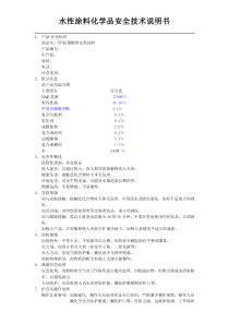 水性涂料MSDS