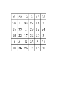 舒尔特方格表