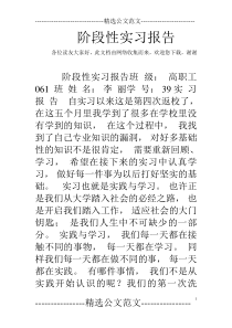 阶段性实习报告