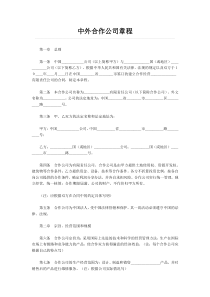 中外合作公司章程