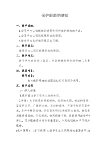 保护眼睛健康的教案