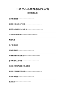 中心小学乡村少年宫规章制度汇编