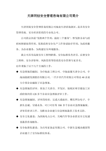 天津同创安全管理咨询有限公司简介2011.6.26