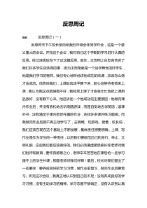 反思周记