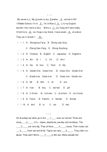 小学英语完形填空