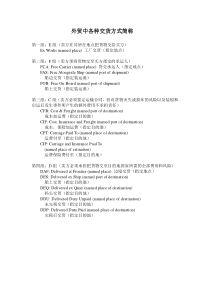 外贸中各种交货方式简称