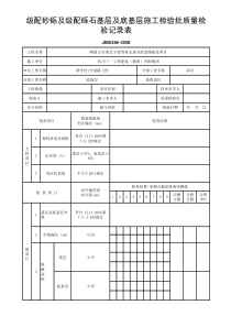 级配砂砾及级配砾石基层及底基层施工检验批质量检验记录表