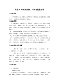 果蝇的采集、饲养与性状观察