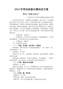 2012年劳技活动方案