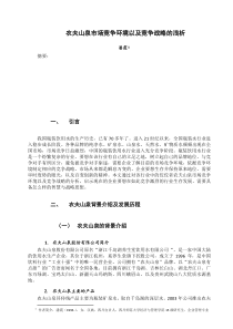 农夫山泉的市场竞争环境以及竞争战略浅析