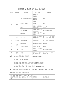 精装修需复试材料清单