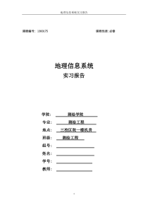 地理信息系统实习报告