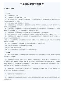 五星级网吧管理制度表