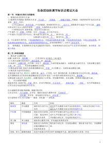 新浙教版生命活动的调节知识点