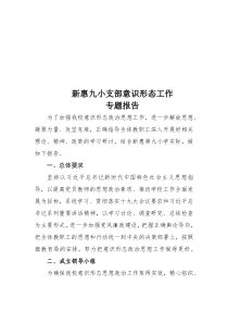 新惠第九小学意识形态工作专题报告